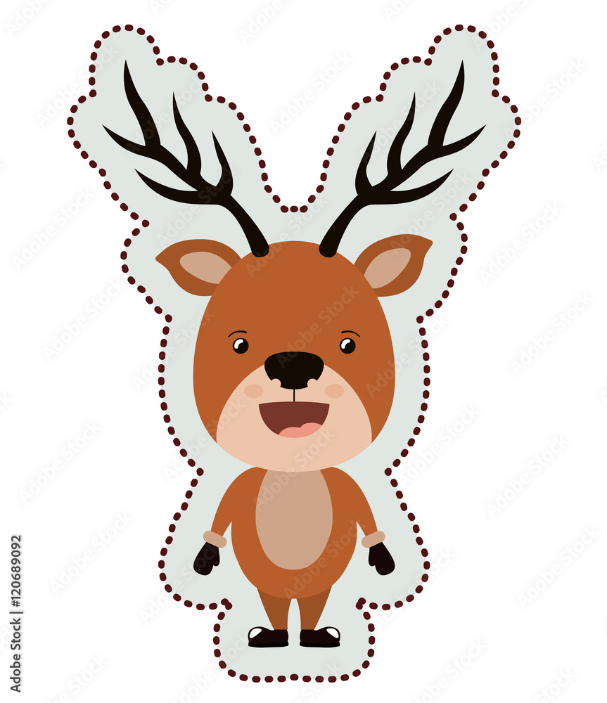 Reindeer cartoon icon. Merry Christmas season decoration figure theme. Isolated design. Vector illustration Reindeer cartoon icon. Merry Christmas season decoration figure theme. Isolated design. Vector illustration