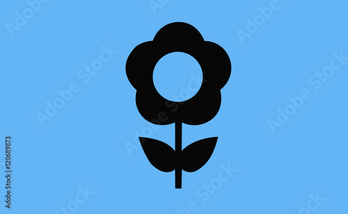 Vector flower icon on flat background