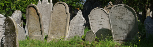 Jewish cemetery tombstone panorama photo