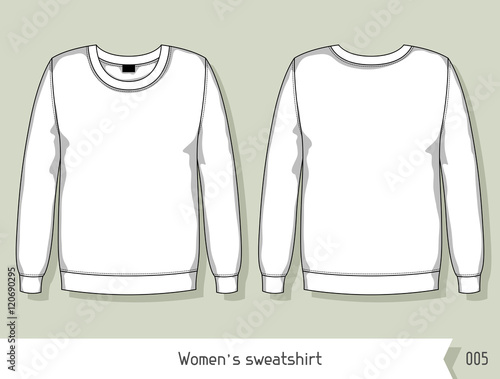 Women sweatshirt. Template for design, easily editable by layers