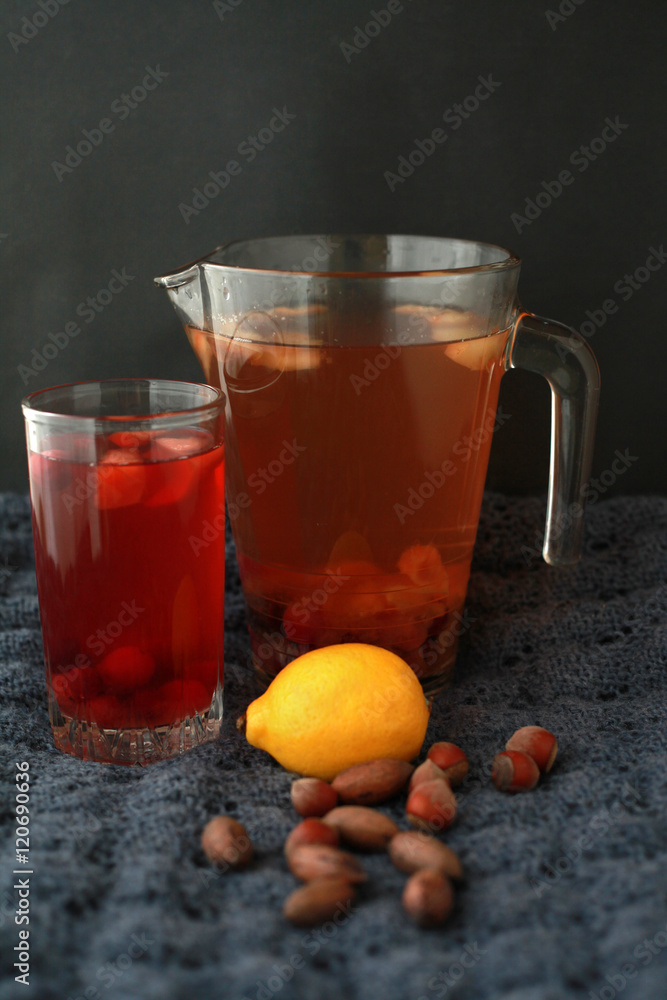 compote in the glass and carafe compote in the glass and carafe