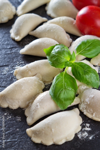 Ravioli with tomato and basil