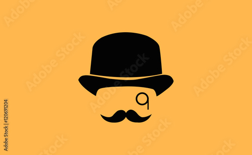 Vector gentleman icon on flat background