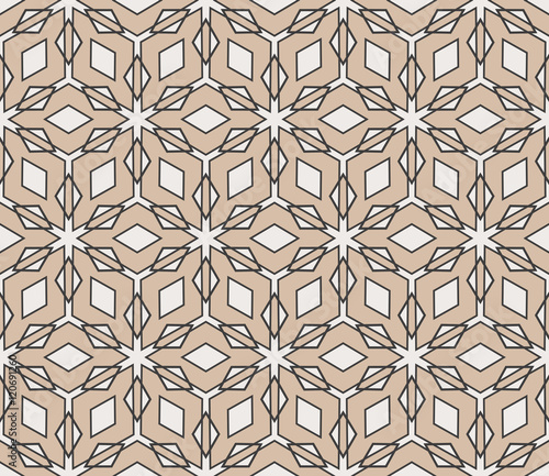 vector illustration with illusion cube. beige color
