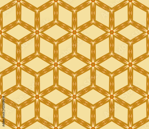vector illustration with with illusion cube. Golden color