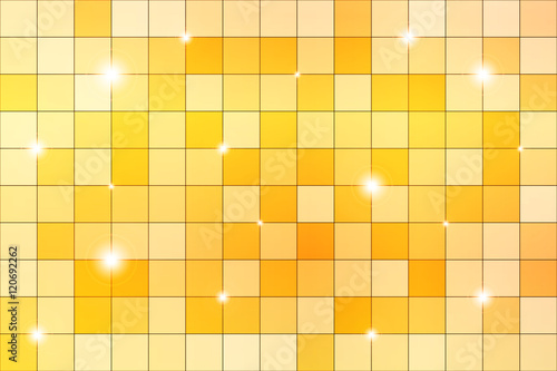 Yellow mosaic with bright highlights. Vector illustration.