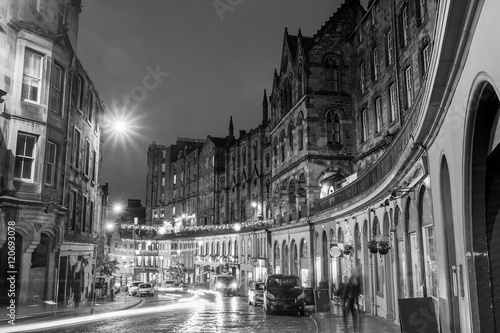 Street view of the historic old town, Edinburgh