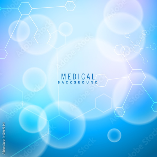 bright medical background with molecules