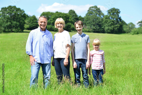 Happy family with two children