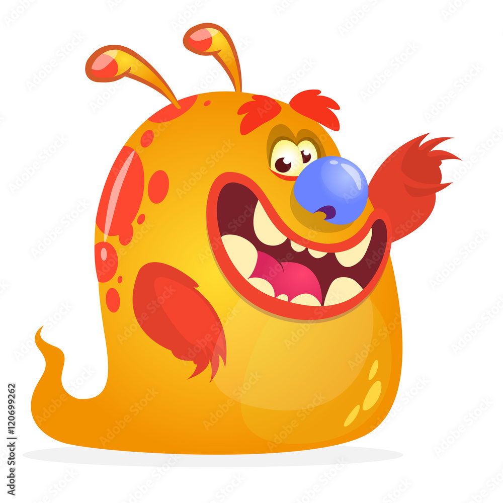 Fototapeta premium Orange monster cartoon. Vector cartoon