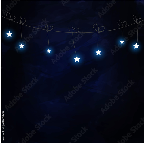 Dark background with hanging stars vector 