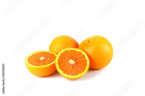 Oranges on white background