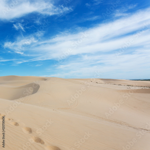 white sand dune desert in Mui Ne  Vietnam
