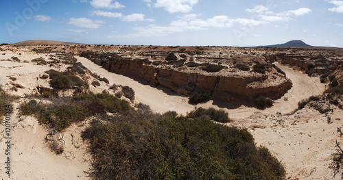 Fuerteventura, Isole Canarie: vista del canyon Los Barranco de Los Encantados, chiamato anche il burrone degli innamorati, il 5 settembre 2016