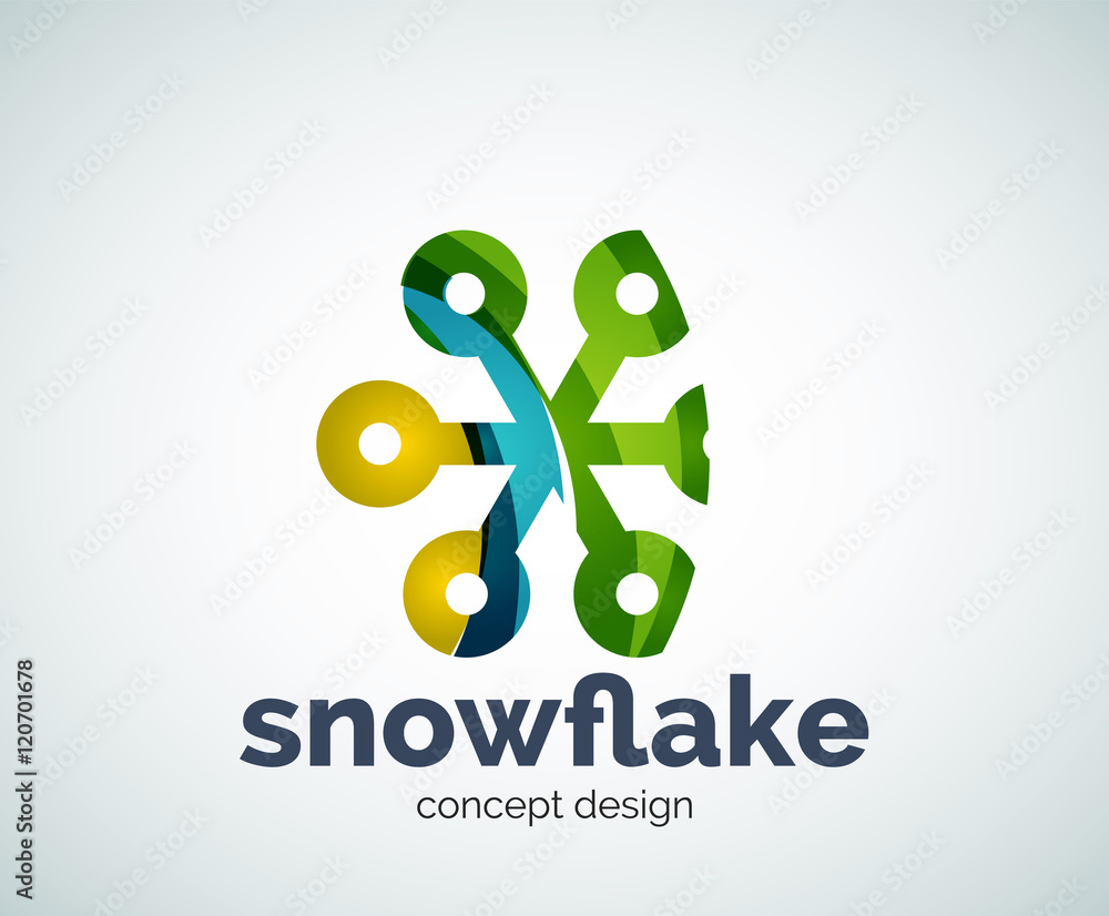 Vector Christmas snowflake logo template Vector Christmas snowflake logo template
