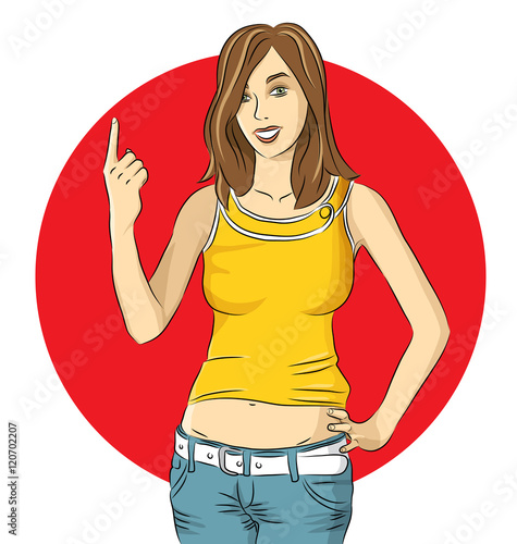 Vector happy woman