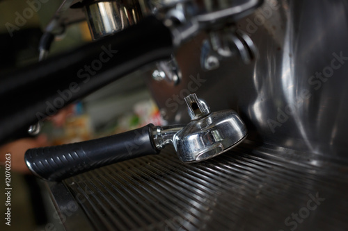 coffee making process from coffee machine in cafe shop © sutichak