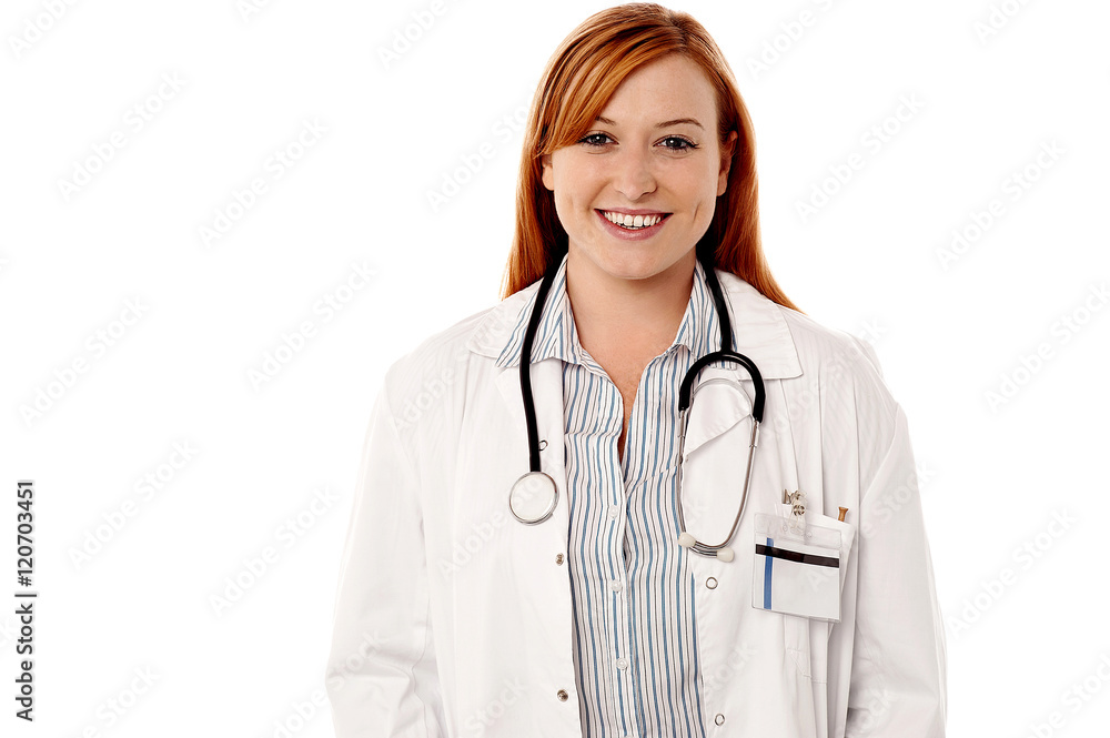 Attractive young smiling female physician