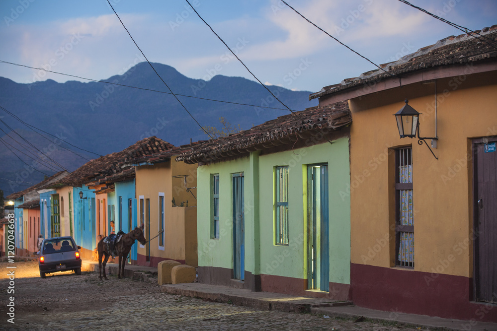 Cuba, Trinidad, Colourful street in historical center Cuba, Trinidad, Colourful street in historical center