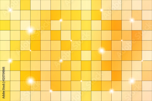 Yellow mosaic with bright highlights. Vector illustration.