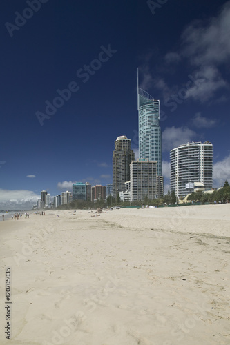Australia, Queensland, Gold Coast, Surfer's Paradise, Highrise buildings & Surfer's Paradise Beach photo