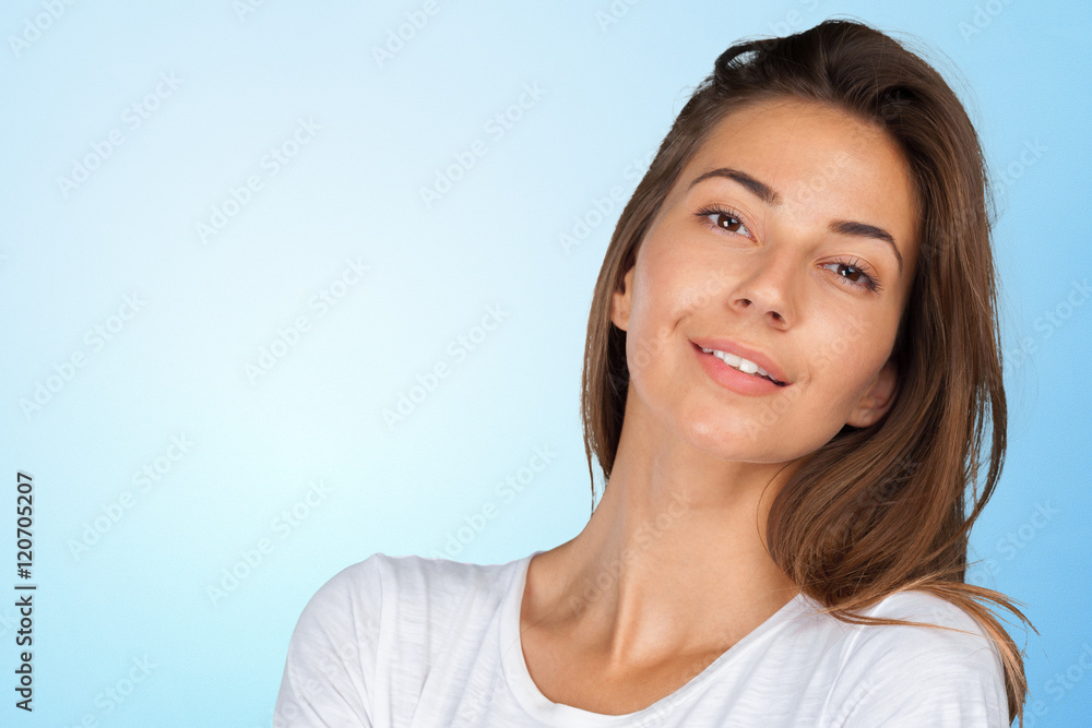 Closeup portrait of young woman casual portrait Closeup portrait of young woman casual portrait