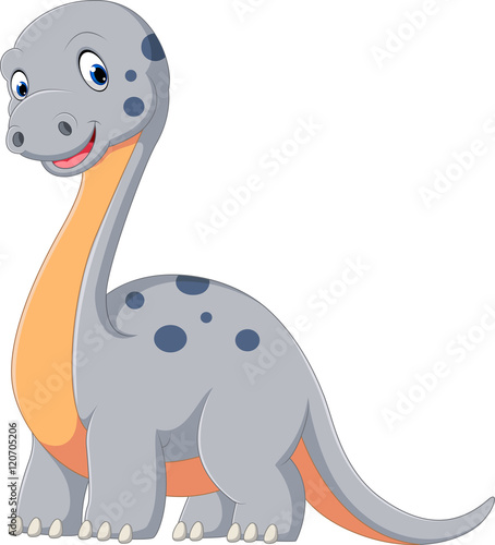 Cute dinosaur diplodocus cartoon