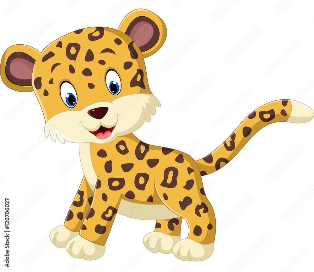 Naklejka Cute leopard cartoon