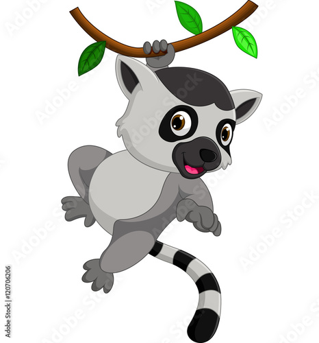 Fototapeta Naklejka Na Ścianę i Meble -  Cute lemur cartoon