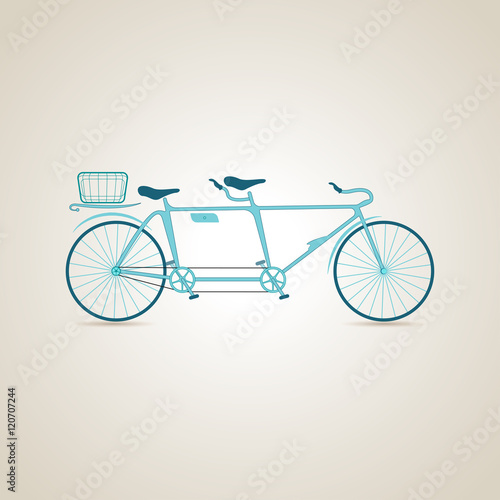 Tandem bike. Vector illustration