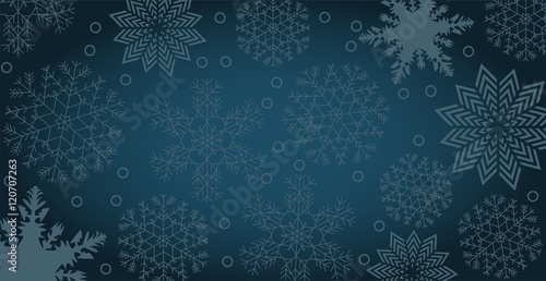 Winter background with snowflakes and copy space