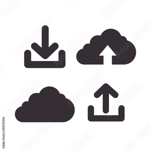 icons upload download design isolated vector illustration eps 10
