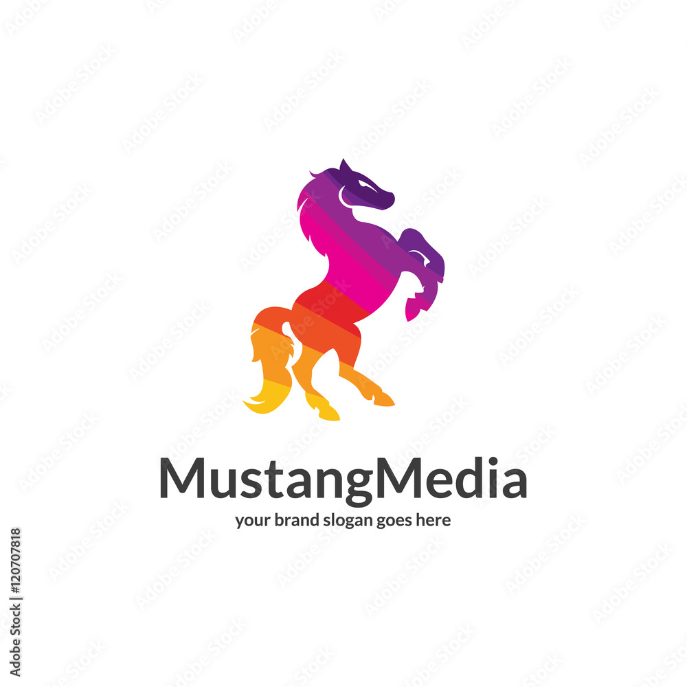 Media horse logo. Polygonal logo. Easy to edit change size, color and text. Media horse logo. Polygonal logo. Easy to edit change size, color and text.
