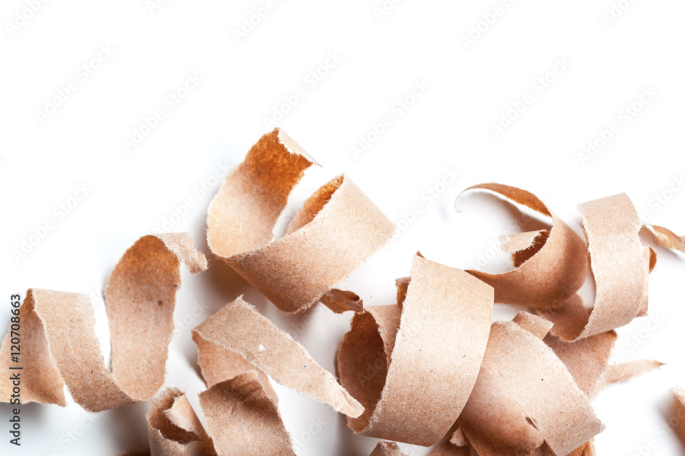 Recycled paper on white background. Recycled paper on white background.