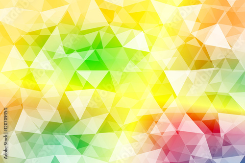 abstract low poly green, yellow, red background. vector illustration.