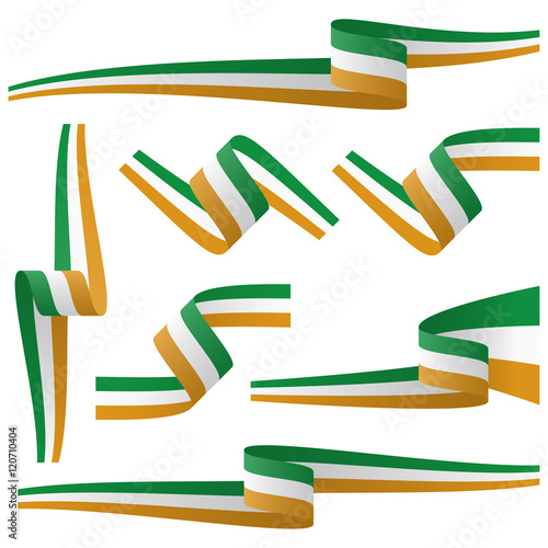 collection of irish country flag banners