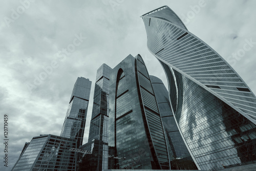 Photography View of modern high building in business district
