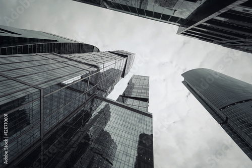 Photography View of modern high building in business district