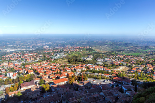 Early summer morning in San Marino and the Apennine Mountains