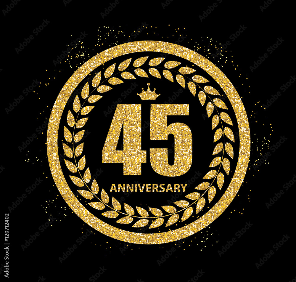 Fototapeta premium Template Logo 45 Years Anniversary Vector Illustration