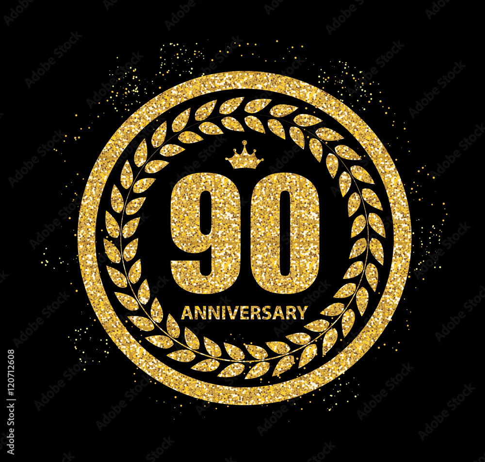 Fototapeta premium Template Logo 90 Years Anniversary Vector Illustration