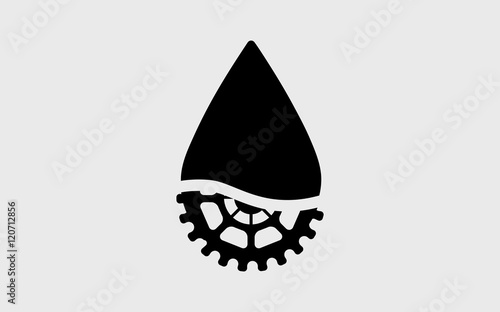 Oil gear drop oil drop fuel vector flat design