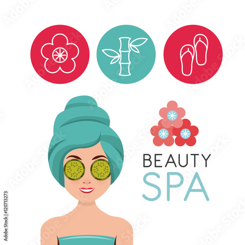 beauty spa set flat icons vector illustration design