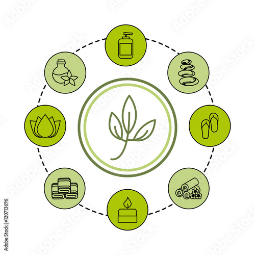 beauty spa set flat icons vector illustration design