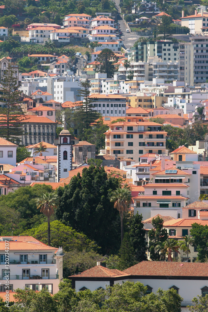 City on hillside. Funchal, Madeira, Portugal