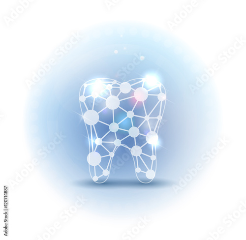 Scientific abstract tooth beautiful design light blue color