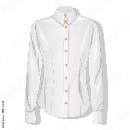 Dress shirt female. Clothes collection. Vector.