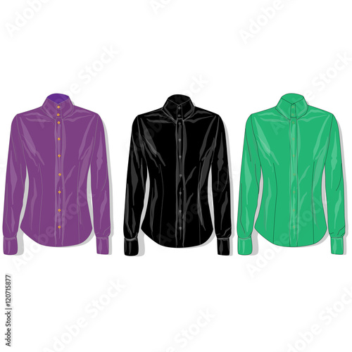 Dress shirt female. Clothes collection. Vector.