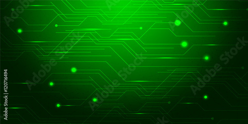 Green Background abstract with lighting lines digital concept