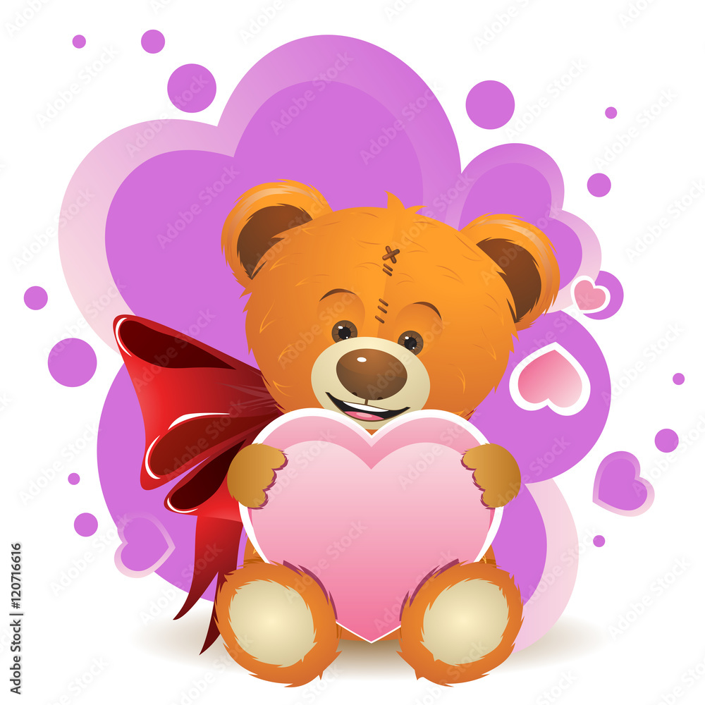 Obraz premium Teddy Bear with Heart